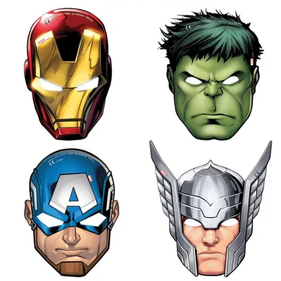 Produktbild von 6x Maski Avengers na przyjęcia urodzinowe dla dzieci, różne wzory