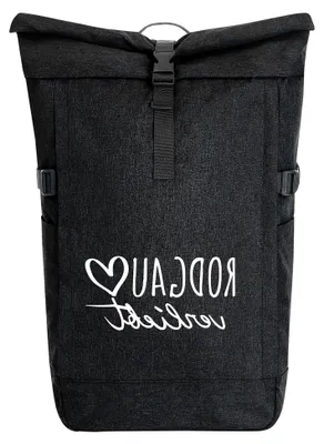 Produktbild von Kurierrucksack Rodgau 30-44 Liter Schwarz Melange Fairtrade Rolltop Geschenkidee