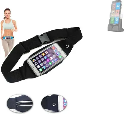 Produktbild von K-S-Trade Jogging-Armband kompatibel mit Brondi  Amico Smartphone XS Gürteltasche Umhängetasche Bauchtasche schwarz Sport Running Jogging Fitness