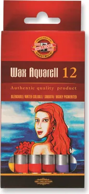 Produktbild von KOH Wachsaquarell Farbstifte 12er Set im Metalletui