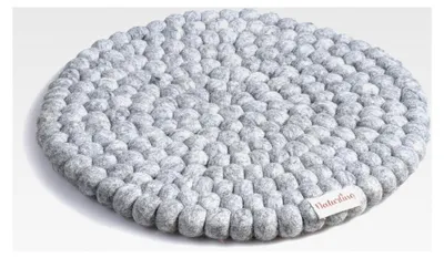 Produktbild von Rundes Filz Sitzkissen 39 cm aus 100% Schurwolle für Stühle und Bänke (Grau)