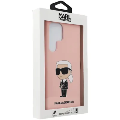 Productafbeelding van Silicone telefoonhoesje Karl Lagerfeld Ikonik voor Samsung Galaxy S23 Ultra - Roze