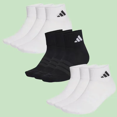 Produktbild von 9 Paar adidas Cushioned Sportswear Ankle, Quarter Socken, weiß/weiß/schwarz, 36-39