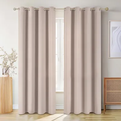 Immagine prodotto di Tende oscuranti - Opache - Per garantire privacy - Con passanti - 175 x 140 cm - Color tortora