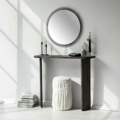 Image de Benigna - Console, 100x30x90h cm Noir Anthracite, Poids Supporté 15 kg