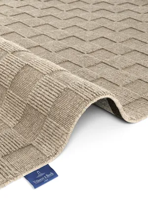 Produktbild von Villeroy & Boch Wollteppich Scala, Beige, handgewebt, wärmeisolierend, kariert