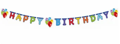 Produktbild von Balloons Party 'Happy Birthday' Gestanzte Girlande