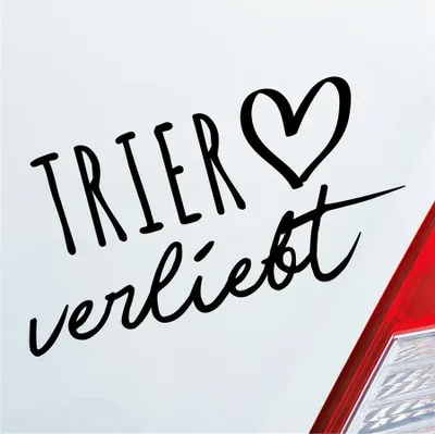 Produktbild von Auto Aufkleber Trier verliebt Herz Stadt Heimat Liebe Car 19x10 cm Schwarz Matt Sticker Heckscheibenaufkleber