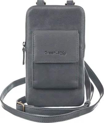 Produktbild von GreenLand Nature Leder Handytasche Phone Case Aqua grau
