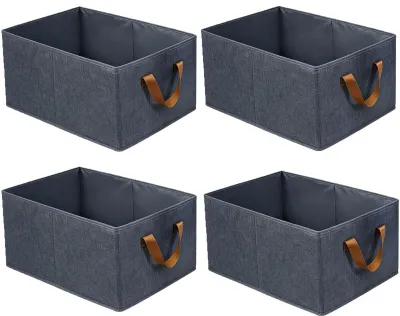 Faltbare Aufbewahrungskörbe 4er-Set, 23 L, grau
