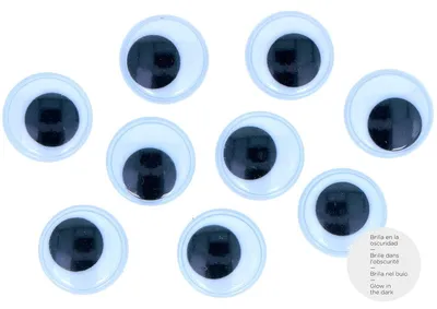 Selbstklebende phosphoreszierende Wackelaugen 18 mm, 12 St.