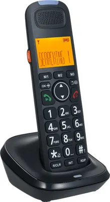 Obrázek produktu pro Bezdrátový telefonní systém Sluchátko se 3 linkami Displej ID volajícího 50 pamětí telefonního seznamu Hovory hands-free Interkom Konferenční hovor Ztlumení zvuku Jedním tlačítkem pro funkci zesílení zvuku 16 jazyků pro kancelář Podnikání Domácnost