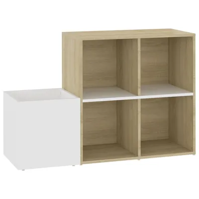 Produktbild von vidaXL Flur-Schuhschrank Weiß Sonoma Eiche 105x35,5x70cm Holzwerkstoff