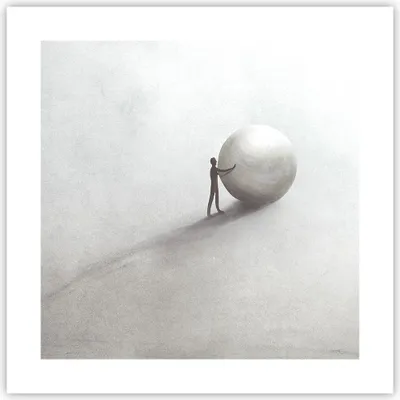 Produktbild von Poster - Poster ohne Rahmen - Sisyphus Arbeit Symbol - 40x40 cm - Wand Bild - Wanddeko - Wandbilder - Kunstposter - Wandposter - Bilder - Kunstdruck - Wanddekoration - Wandbild - P2XAC40x40-4752