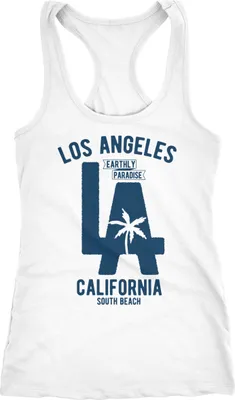 Produktbild von Damen Tank Top Los Angeles California LA Palme Racerback Tanktop Neverless® weiß XL
