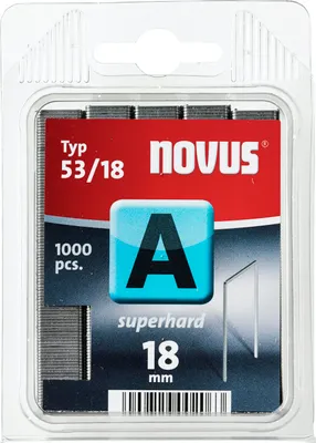 Produktbild von Novus Tackerklammer Typ A 53 18 mm 1000 Stück superhart Feindrahtklammern