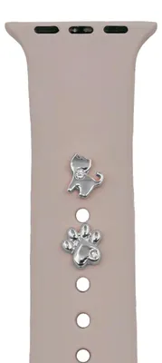 Image de Charm pour bracelet ou montre, motif chat, argenté