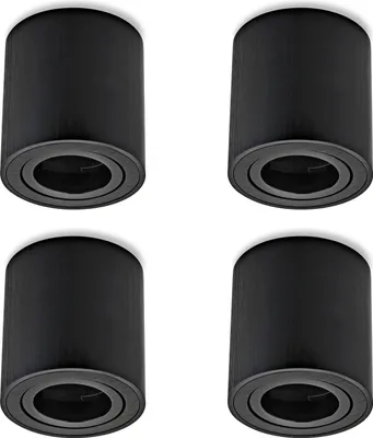 Produktbild von Sweet LED Aufbaustrahler GU10 rund schwarz Aluminium Decken Aufbauspot 4er