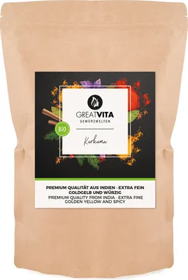 Produktbild von GreatVita Kurkuma Pulver 1000g | fein gemahlen, 100% natürlich