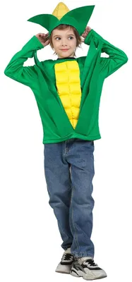 Maiskostüm für Kinder, Halloween-Kostüm mit Hut und Overall (M)