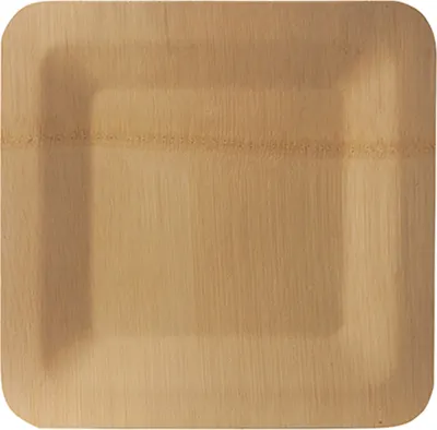 Image de Papstar Assiette en bambou "pure" carrée 23 x 23 cm nature ; 10 pièces