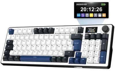 Image de Clavier de jeu sans fil avec écran LCD, compatible 2,4 GHz/Bluetooth