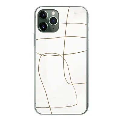Produktbild von MuchoWow® Handyhülle Schutzhülle Hülle für iPhone 11 Pro Kunst - Braun - Weiß - Abstrakt Silikon Softcase Handy Hülle - Handy