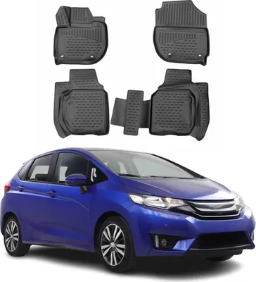 Image de OMAC Tapis de sol pour Honda Jazz 2015-2020 sur mesure en caoutchouc Noir