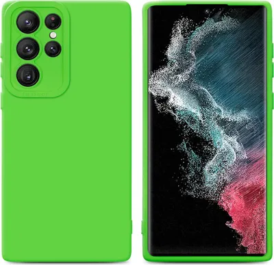 Produktbild von Cadorabo Hülle für Samsung Galaxy S22 ULTRA Schutz Hülle in Grün TPU Silikon Etui Case Handyhülle