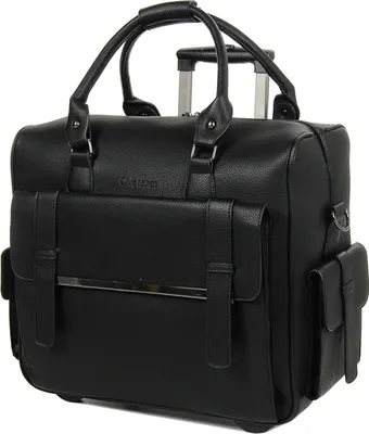 Produktbild von Luxus Damen und Herren Aktentasche Laptoptrolley auf Rollen Schwarz Bowatex