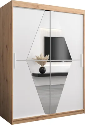 Produktbild von Kleiderschrank, Schiebetürenschrank Schlafzimmer, Schrank mit Spiegel BOLIWIA 150 cm