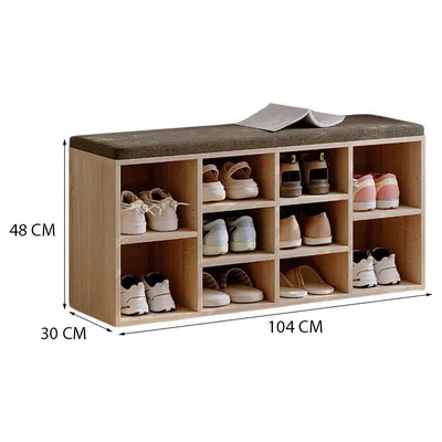 Obrázok produktu pre Skríň Na Topánky S Sedadlom Moderná Lavica Sonoma Oak 104 Cm