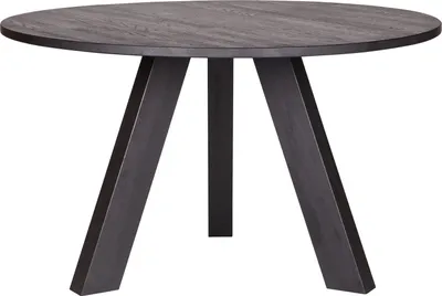 Produktbild von Woood Rhonda Esstisch Rund Aus Eichenholz, Schwarz, Ø 129 Cm
