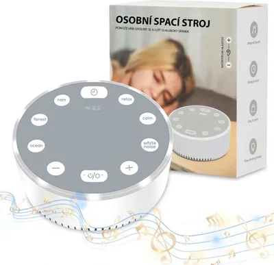 Obrázek produktu pro Přístroj na bílý šum pro spánek s uklidňujícími zvuky, Přístroj s bílým šumem na spaní a nočním světlém - SOUNDMAC