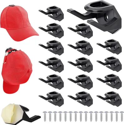 Produktbild von Belle Vous 16er Pack selbstklebende Cap Halterung - Cap Halter Wandhalter für Baseballmützen - Kappenhalter Cap Aufbewahrung für die Wand - Huthalter