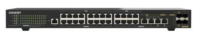 Obrázek produktu pro QNAP QSW-M2130P-2C2S26T, Řízený, L2, 2.5G Ethernet (100/1000/2500), Podpora napájení po Ethernetu (PoE), Instalace do racku, 1U