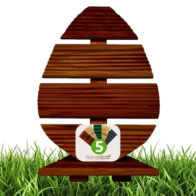 Obrázok produktu pre Floranica Veľkonočná dekorácia z dreva 45 cm vysoká hnedá pre vnútorné a vonkajšie použitie  - Ručne vyrobené veľkonočné vajíčko na záhradu