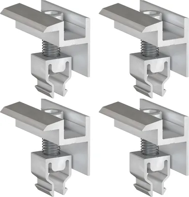 Produktbild von 4x Endklemme Klickfix silber 30-40mm Solarmodul Halterung Modulklemme Solar Modul Klemme Befestigung Halterung PV Montage Panel Aluminium Profil