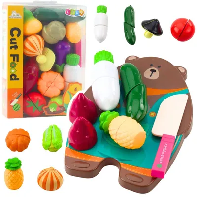 Produktbild von LeanToys Gemüseschneideset Brettmesser Lernzubehör für Kinder