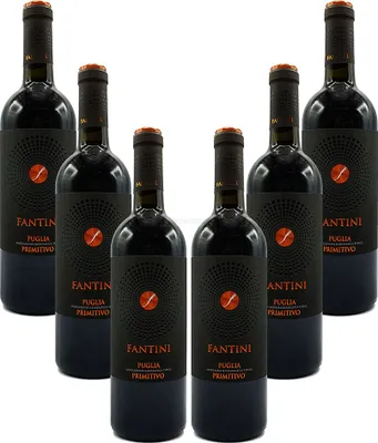 Produktbild von Farnese Fantini Puglia Primitivo 6er Set Rotwein aus Italien 6x 0,75L (14% Vol)- [Enthält Sulfite]