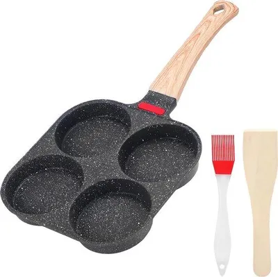 Produktbild von Famanu Eierpfanne 4 Fächer - Antihaft, Multifunktional, Für Gas- und Induktionsherde