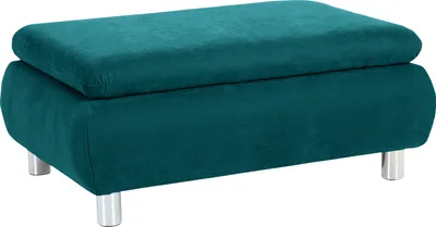 Produktbild von Max Winzer Hocker Terrence - Velourstoff petrol - Maße: 90 x 60 x 43 cm