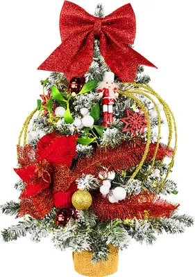 Produktbild von Dekorierter künstlicher Weihnachtsbaum Roter Nussknacker 60 cm mit LED-Beleuchtung IN FLOWER