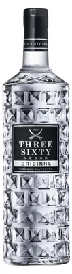 Produktbild von THREE SIXTY VODKA, Diamond filtrated Vodka, In der einzigartigen Facettenschliff-Flasche, Ein ungewöhnlich mildes und weiches Geschmacksprofil, 3L