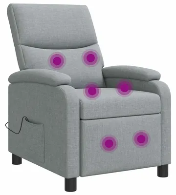 Imagen del producto de Sillón de masaje y relax, color gris claro, tapizado en tela