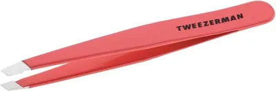 Produktbild von TWEEZERMAN Pinzette schräg für Augenbrauen zupfen, Edelstahl, Geranium