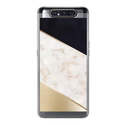 Produktbild von MuchoWow® Handyhülle Schutzhülle Hülle für Samsung Galaxy A80 Marmor - Gold - Rosa Silikon Softcase Handy Hülle - Schutzdeckel