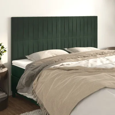 Produktbild von Design Möbel Kopfteile 4er Set Dunkelgrün 90x5x78/88 cm Samt - 2024 Neu