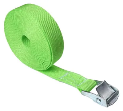 Immagine prodotto di Cinghia di fissaggio, cinghia di tensionamento, verde frutta, 2,5 cm x 450 cm, polipropilene, lega di zinco