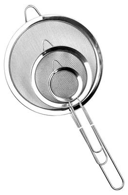 Image de Ensemble de tamis de cuisine en acier inoxydable, disponible en 19 cm, 25 cm et 35 cm. Tamis de cuisine pour la cuisine